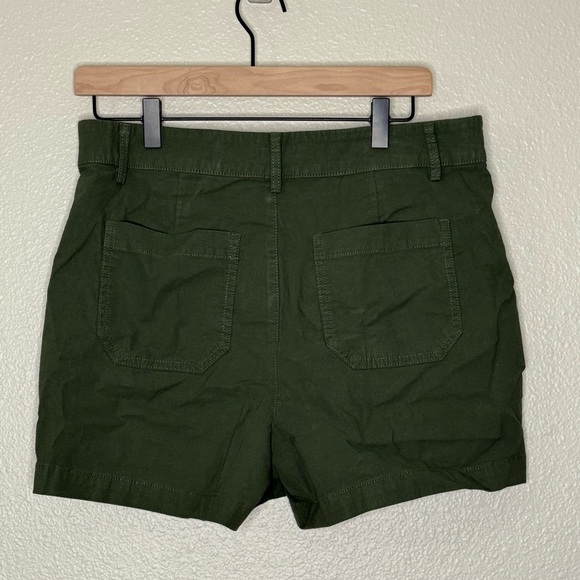 J. Crew Lizzie High Waist Linen Blend Patch Pockets Olive Shorts NWT 29 - Picture 6 of 7